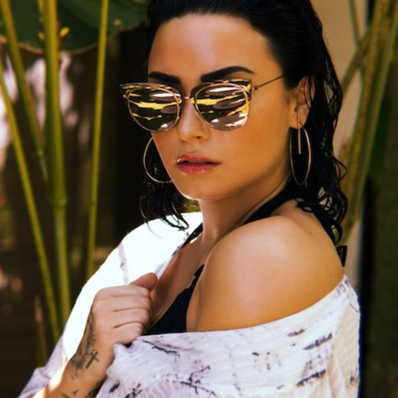 Diff Eyewear Accessories - DIFF x Demi Lovato 50mm Rimless Cat Eye Sunglasses
